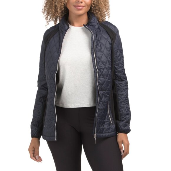 NVO Navy Madelyn Jacket With Hidden Hood In Collar - Picture 1 of 2